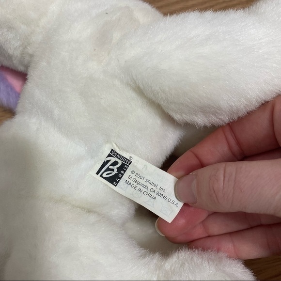 Vintage Barbie Talking Dog Kids Toy 2001 White Purple Plush Stuffed - Picture 6 of 7